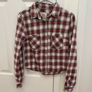 BDG 100% Cotton, Red and White Plaid Shirt, Medium